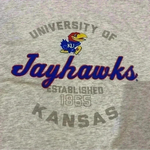 Kansas Jayhawks Blue 84 T-Shirt Adult XL Short Sleeve color Heather gray - Picture 2 of 4
